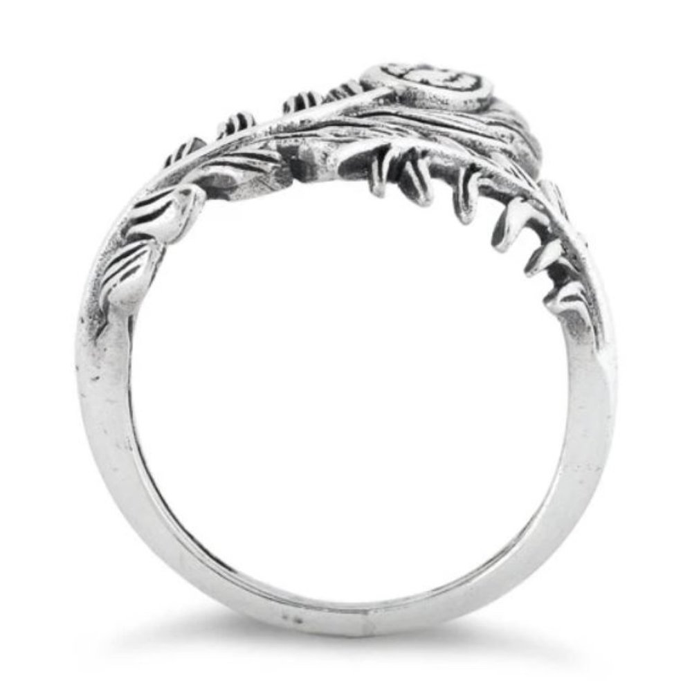 925 STERLING SILVER Peacock Feather Ring - Picture 15 of 16